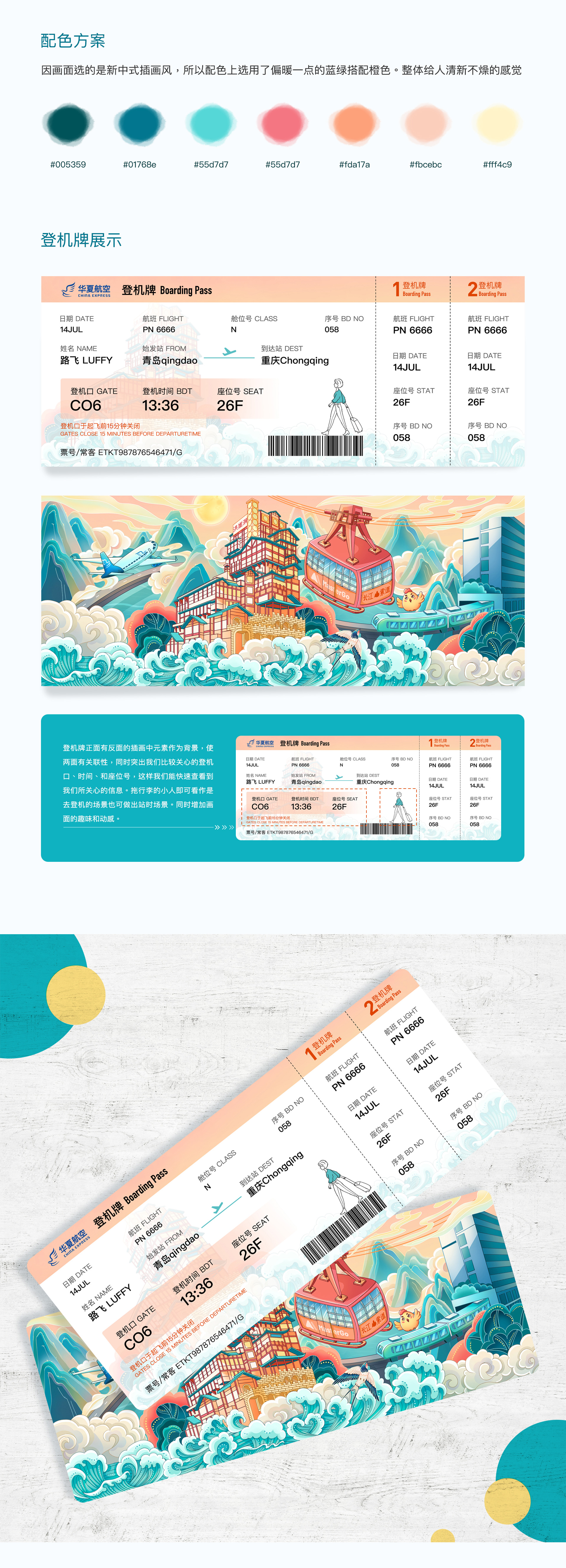 重庆｜城市主题机票设计