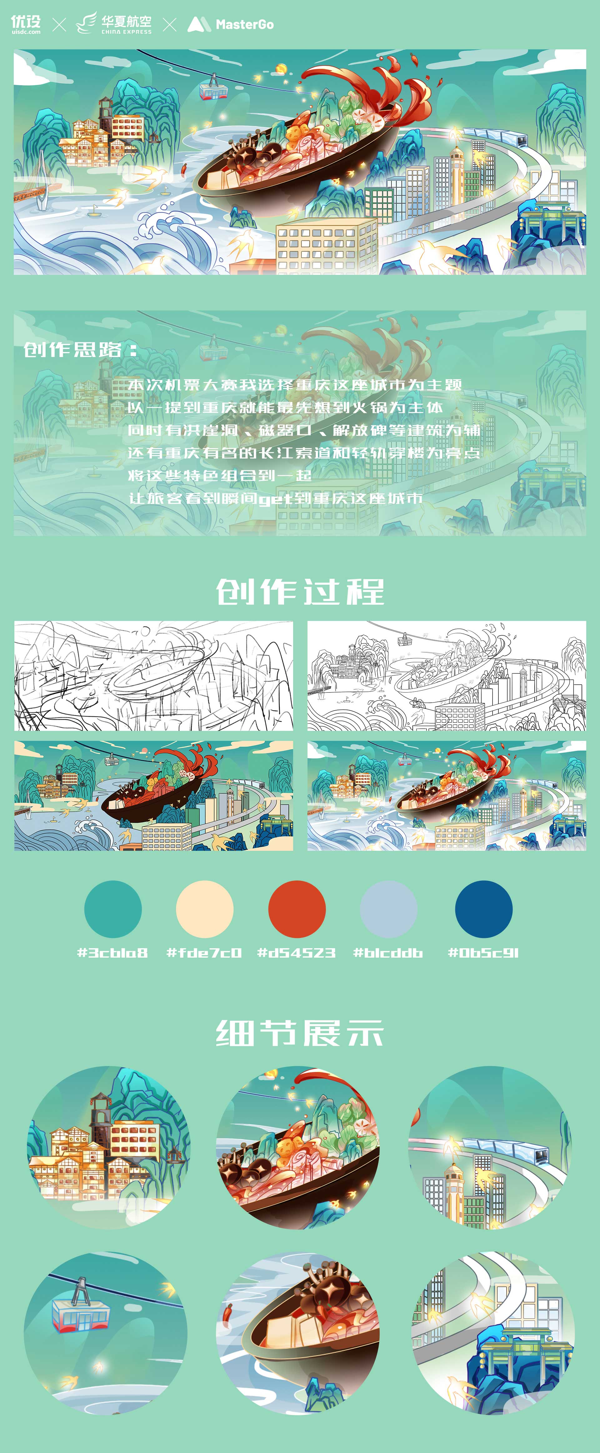 重庆｜城市主题机票设计