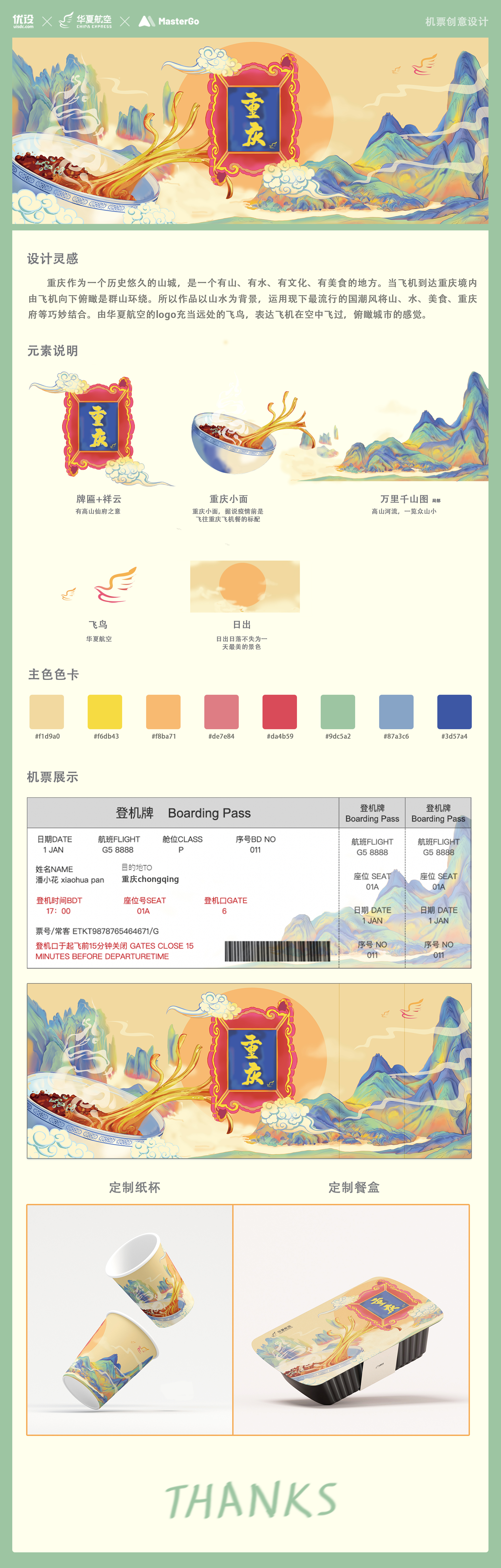 国潮重庆｜城市主题机票设计