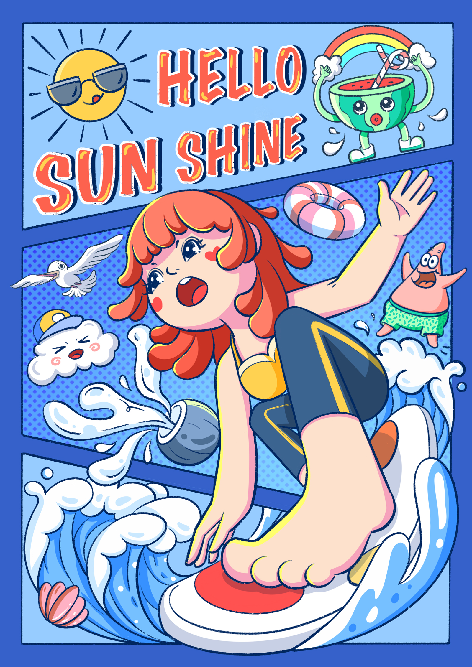 乘风破浪人物插画