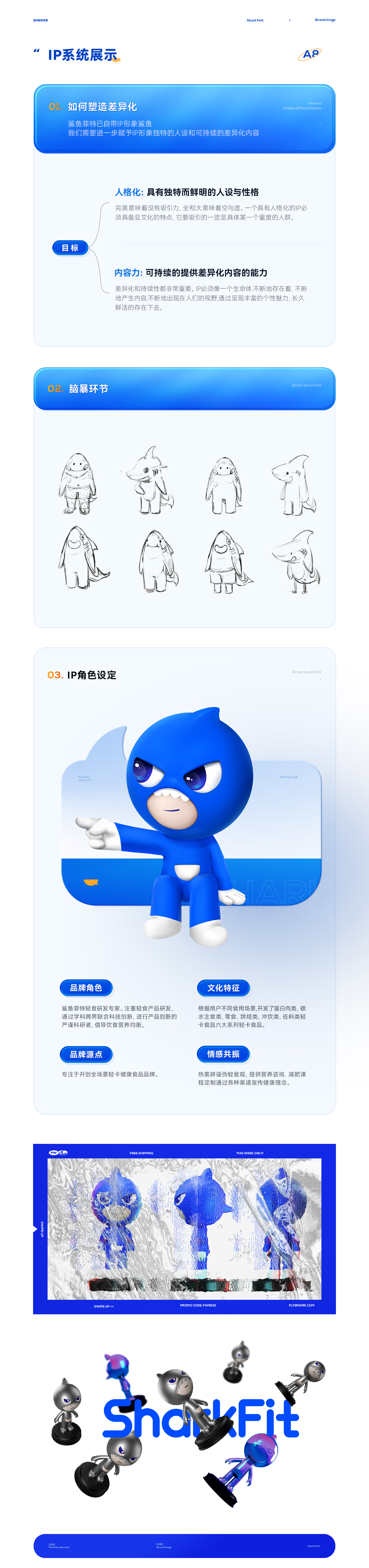 鲨鱼菲特差异化品牌体系打造 包装丨IP丨建模丨详情